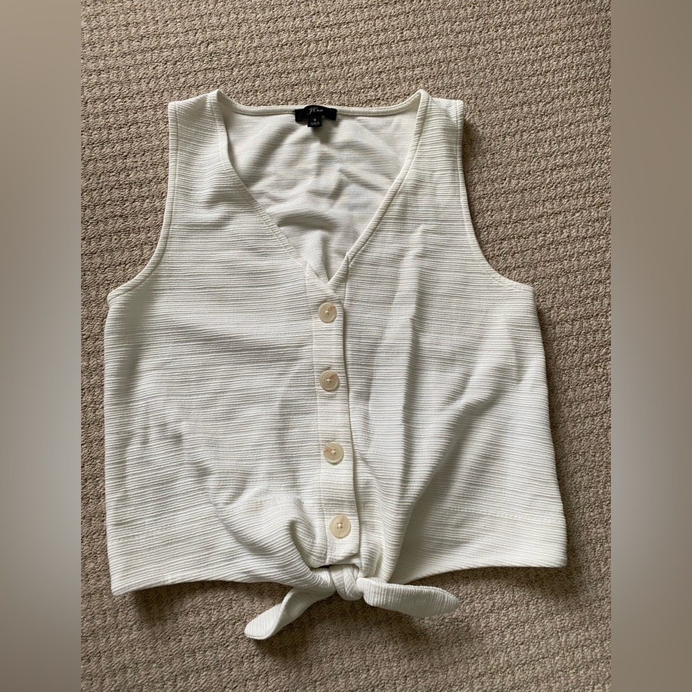 Jcrew white tie blouse